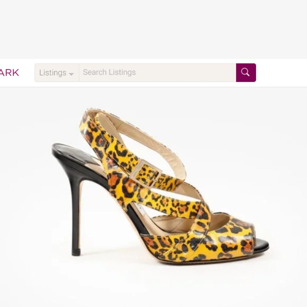 Jimmy Choo Patent Leather Leopard Print Shoes - Size 38 (US 7.5)